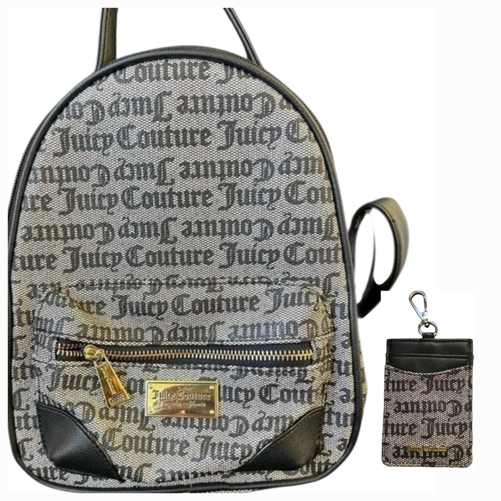 Juice Couture Gothic Status Backpack & NEW Matching Card Holder Keychain